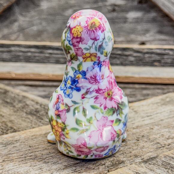 1980 Vintage Nantucket Chintz Porcelain Duck Figurine w/ Gold Accents, 3.5”H - Picture 9 of 10